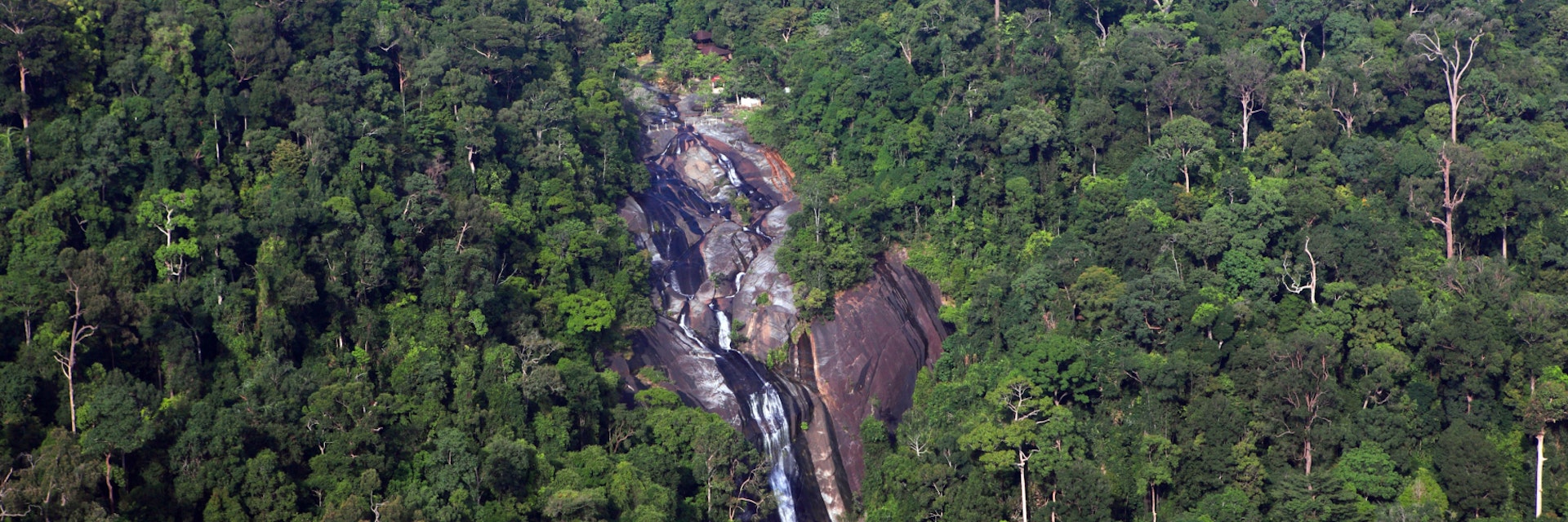Aerial view of Seven Wells waterfall.