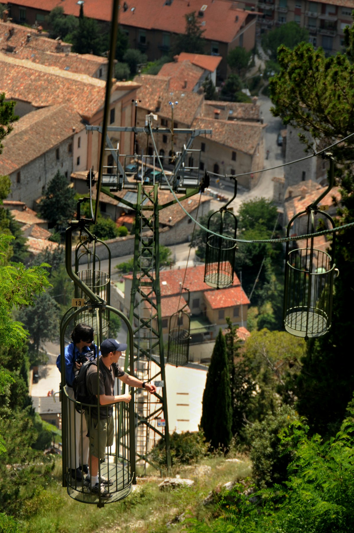 Funicular ride above Gubbio.