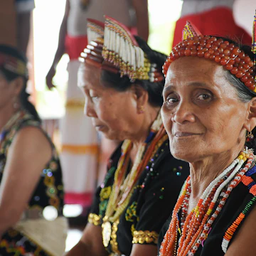 Sipitang Sabah Malaysia - Aug 30, 2014:Murut lady in traditional costume with colorful beads during folklore festival in Sipitang Sabah.Murut is among the largest ethnic group in Sabah interior.; Shutterstock ID 369534461; Your name (First / Last): Josh Vogel; GL account no.: 56530; Netsuite department name: Online Design; Full Product or Project name including edition: Digital Content/Sights