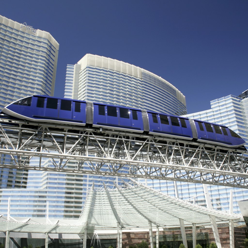 Monorail and CityCenter on Las Vegas Strip-Nevada