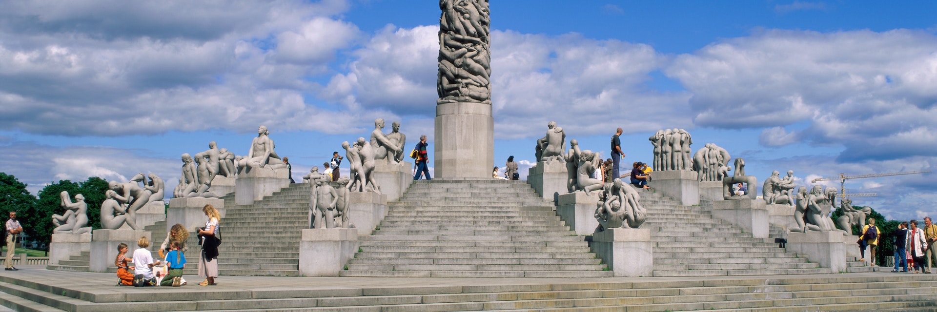 Norway, Oslo, Vigeland Sculpture Park / Monoliten Statue (by Gustav Vigeland)
