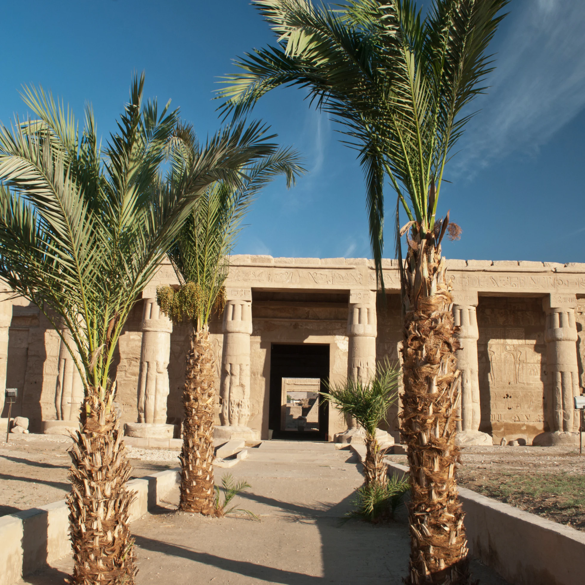 View of the facade of the ancient Egyptian Temple of Seti I on the West Bank of the Nile at Luxor, Egypt.; Shutterstock ID 105754178; Your name (First / Last): Lauren Keith; GL account no.: 65050; Netsuite department name: Online Editorial; Full Product or Project name including edition: Luxor Guides app update