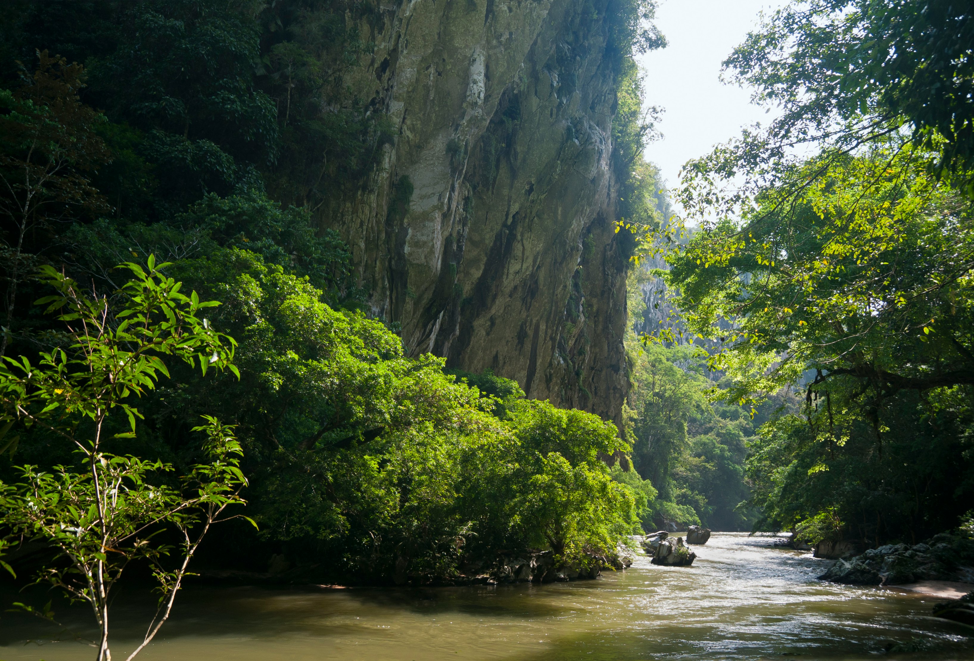 Steep canyon rising above Rio Claro.