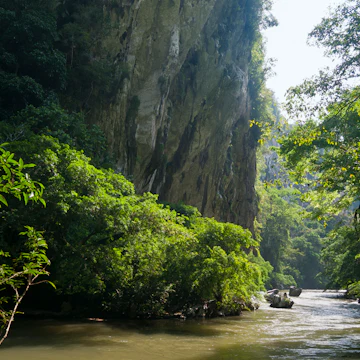 Steep canyon rising above Rio Claro.
