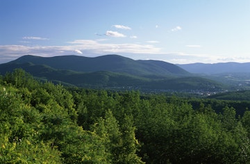 USA, Massachusetts, soaring view of Mount Greylock.
