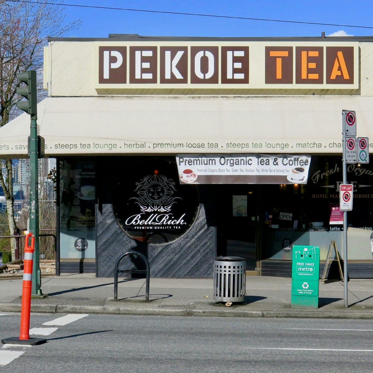 Exterior of Pekoe Tea Lounge café