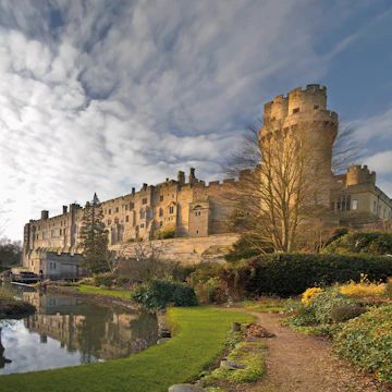 A view of Warwick Castle and the River Avon, Warwick, Warwickshire, England, United Kingdom, Europe