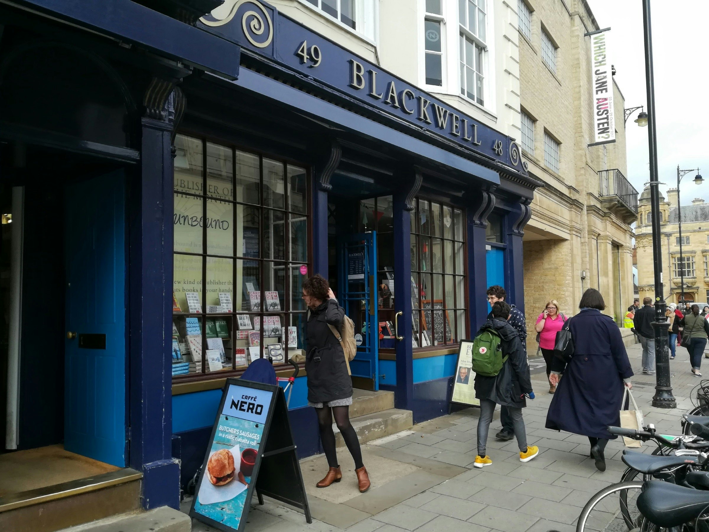 A close-up of Blackwell's entrance