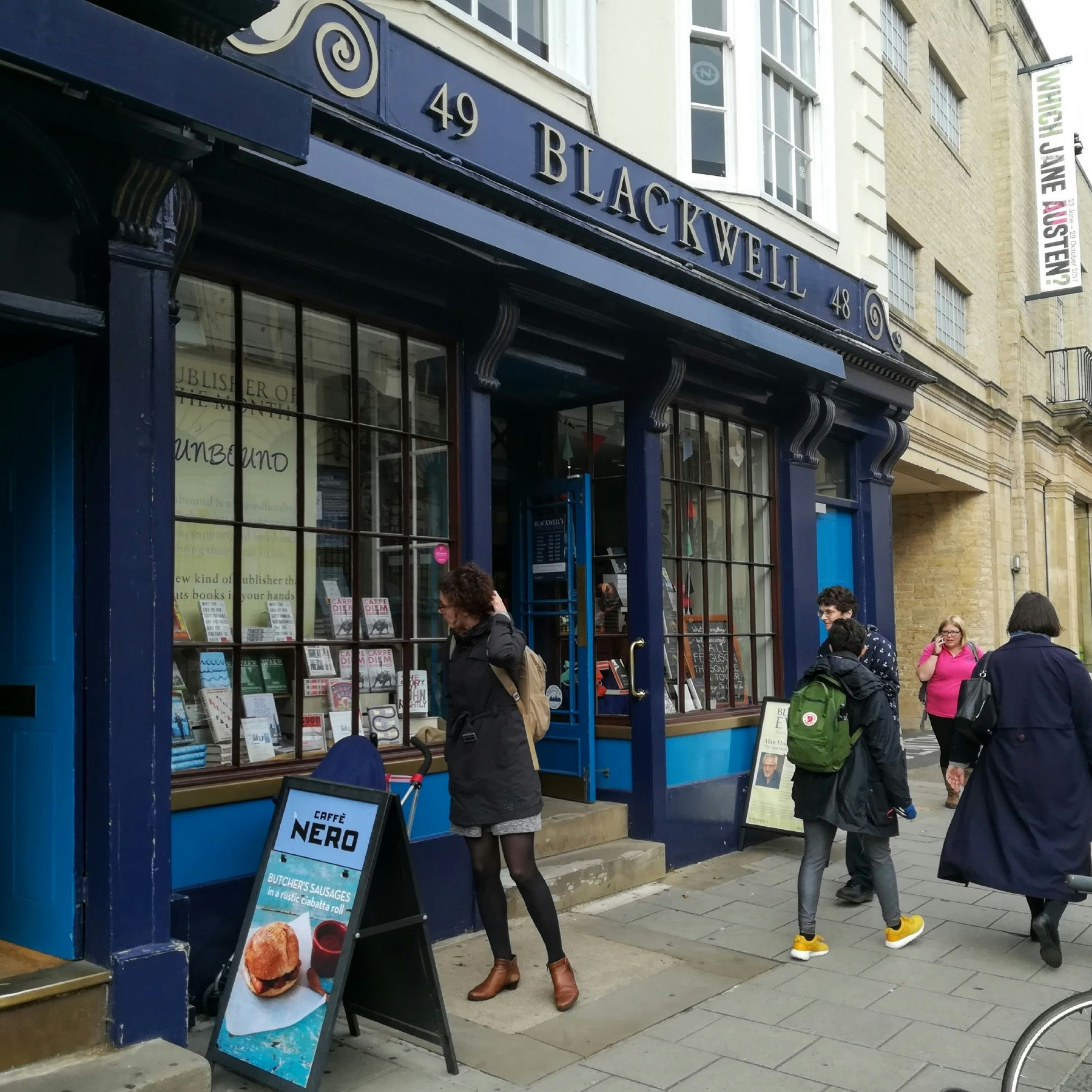 A close-up of Blackwell's entrance