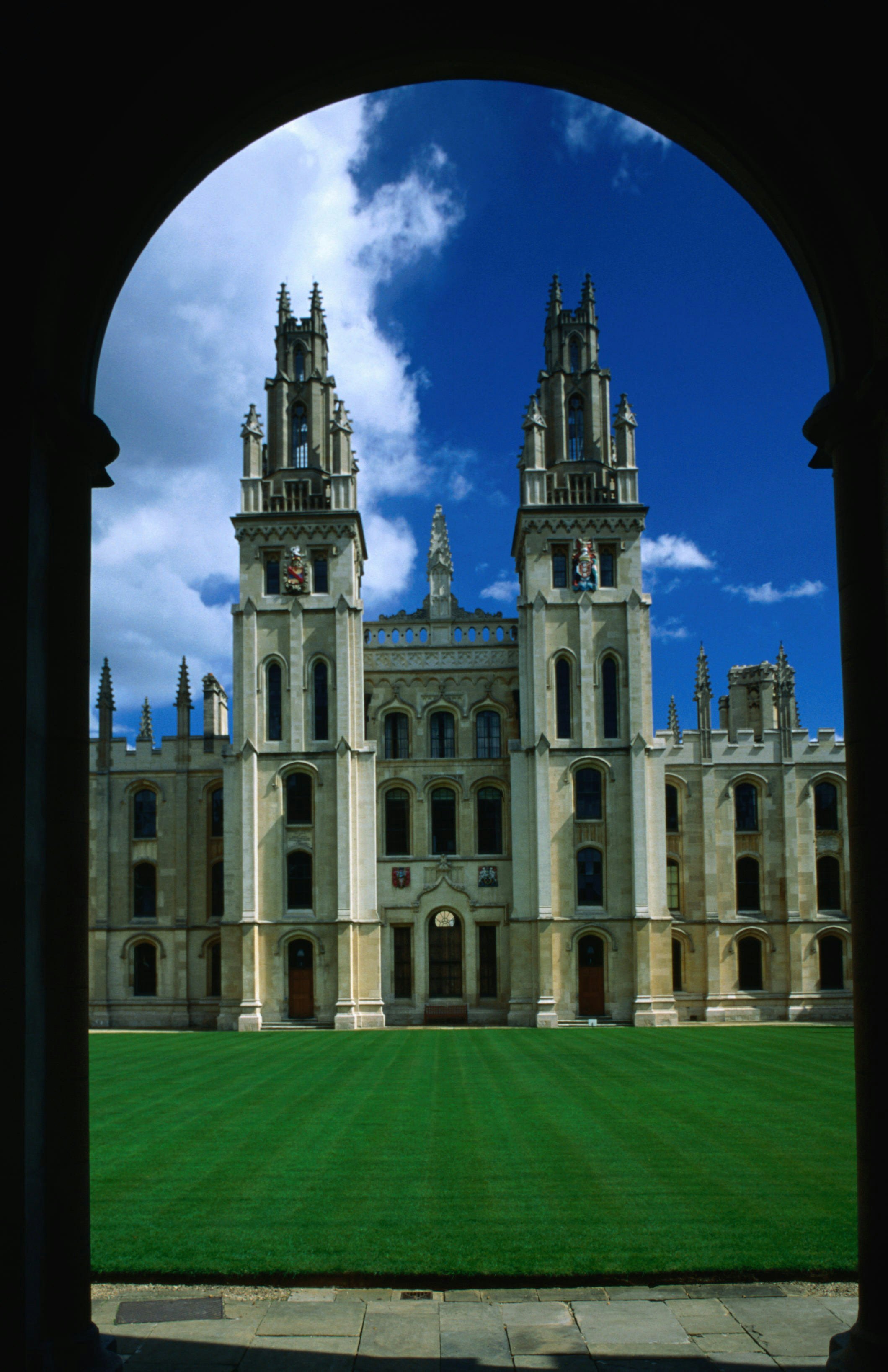 Looking over to All Souls College, founded in 1438, the souls in question are those of soldiers who died in the Hundred Years' War, Oxford