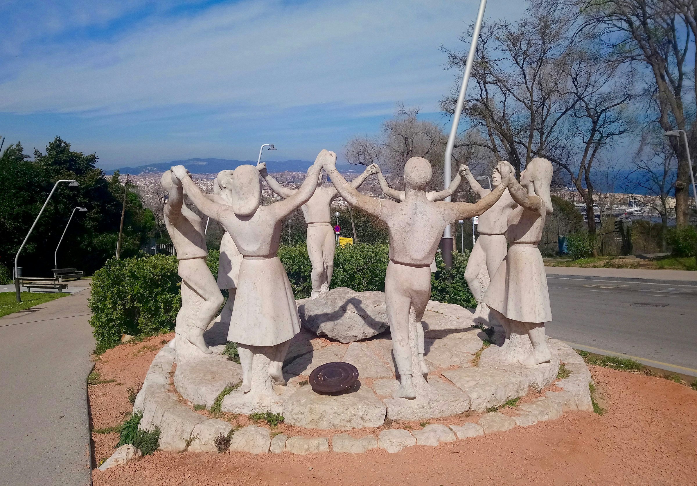 Square with sculpture on Montjuic