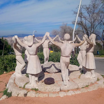 Square with sculpture on Montjuic