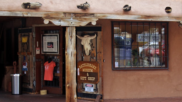 Albuquerque, New Mexico, USA - August 2, 2016: Exterior of American International Rattlesnake Museum, Old Town Albuquerque.