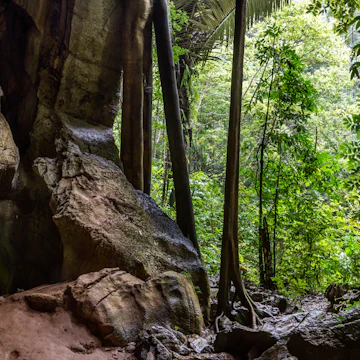 KRABI, THAILAND - 2013/11/09: Panorama of the Tiger Cave on Koh Lanta Island near Klongjak Waterfall. (Photo by Olaf Protze/LightRocket via Getty Images)