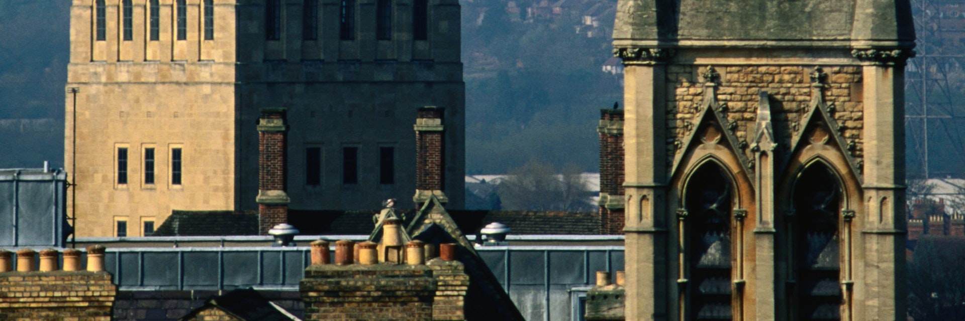 The spire of Church of St Mary the Virgin, a 14th century tower that offers great views of Oxford and Nuffield