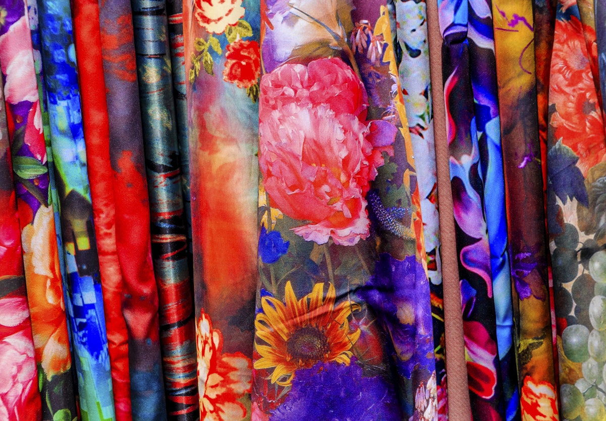 Chinese Colorful Flower Silk Scarves Yuyuan Shanghai China