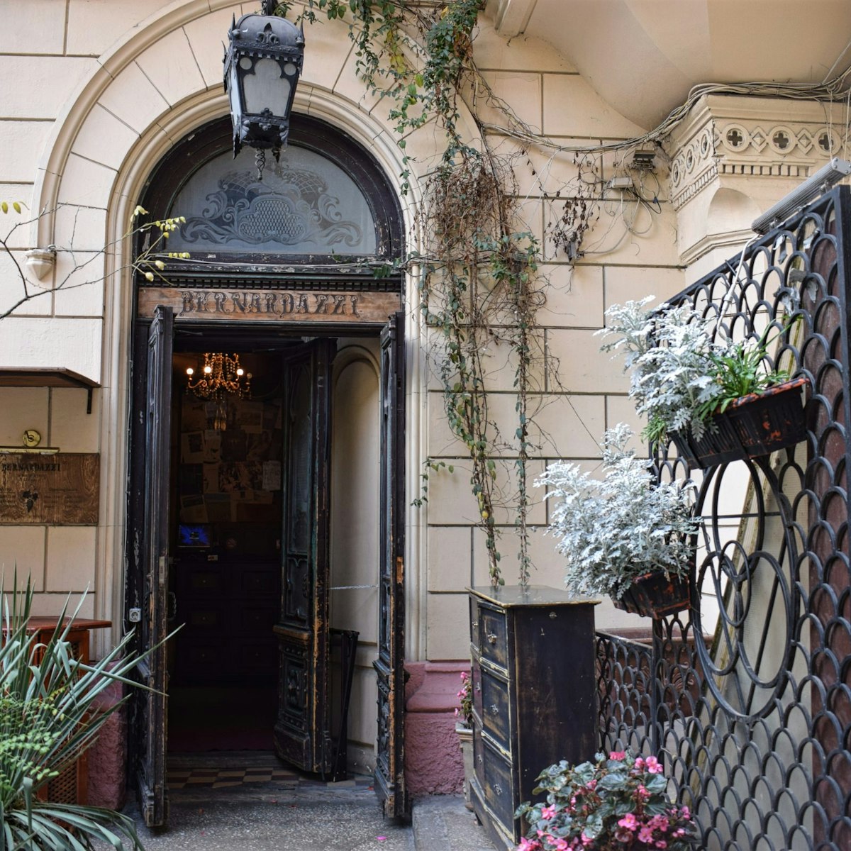 The entrance to Bernardazzi restaurant in Odesa