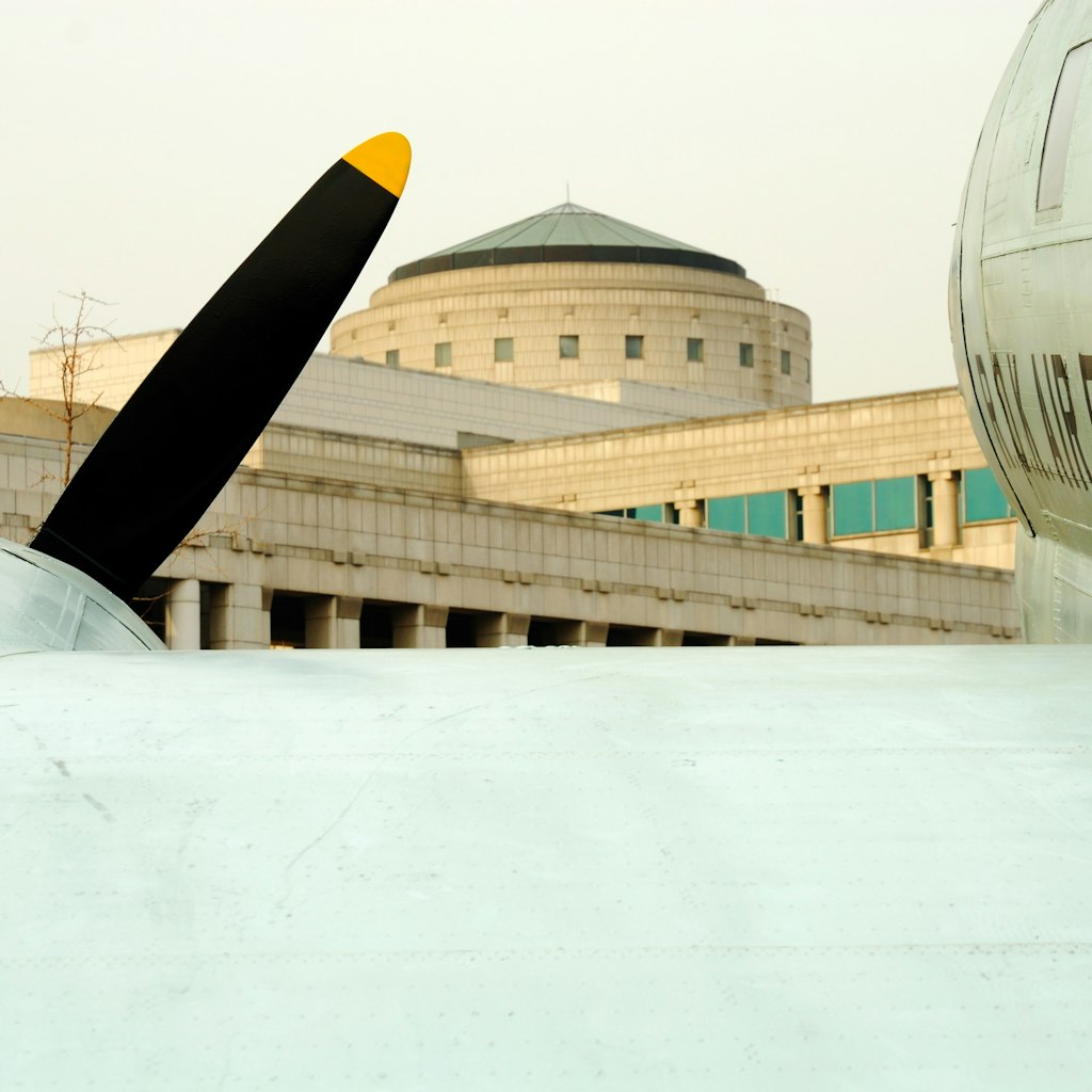 Detail of ROK Airforce plane outside War Memorial and Museum, north of river.