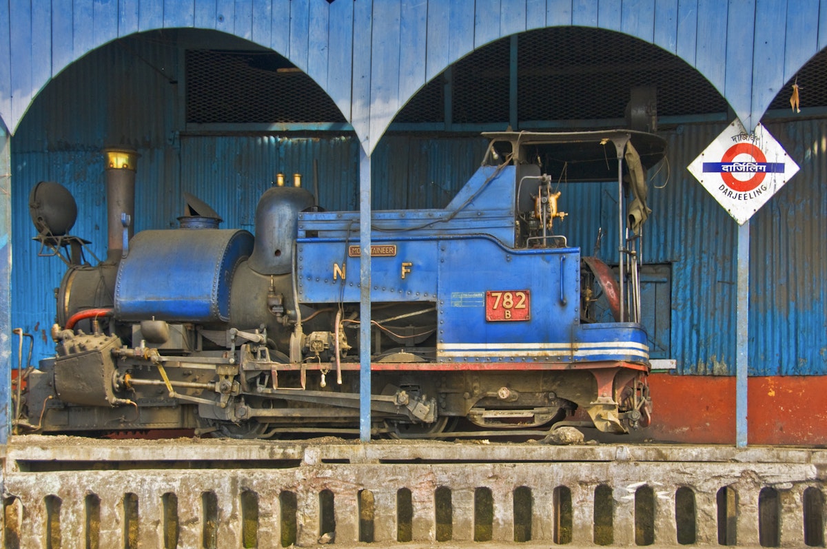 No. 272 Mountaineer narrow gauge steam locomotive in engine shed at Darjeeling Railway Station.