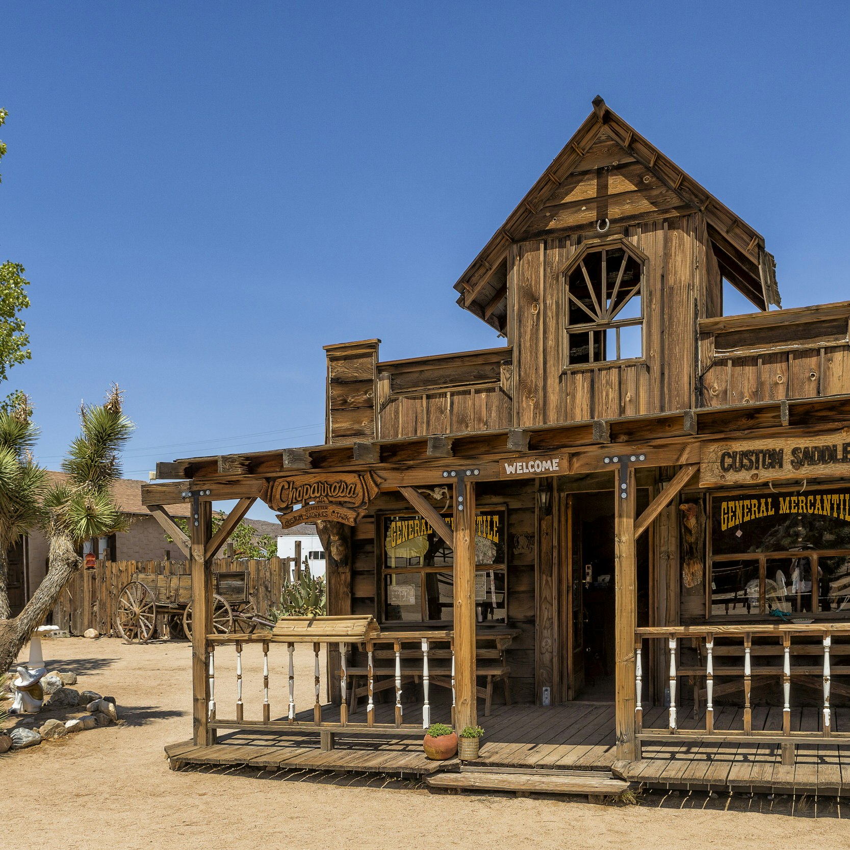 Pioneertown, California - Aug 10 2014: General Mercantile store Mane Street; Shutterstock ID 213837313; Your name (First / Last): Emma Sparks; GL account no.: 65050; Netsuite department name: Online Editorial; Full Product or Project name including edition: Best_in_the_US_POIs