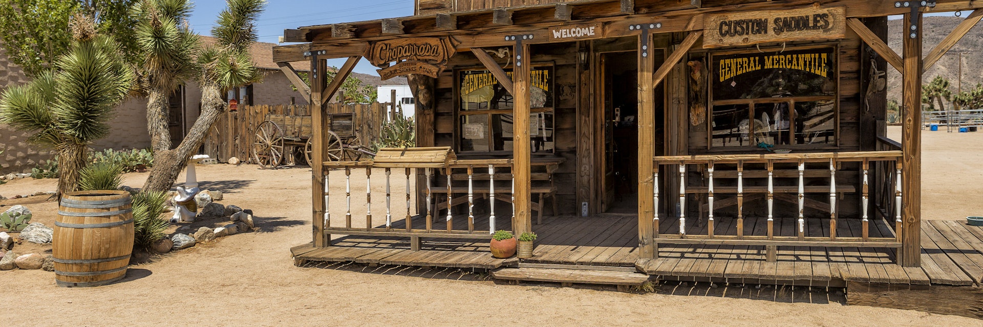 Pioneertown, California - Aug 10 2014: General Mercantile store Mane Street; Shutterstock ID 213837313; Your name (First / Last): Emma Sparks; GL account no.: 65050; Netsuite department name: Online Editorial; Full Product or Project name including edition: Best_in_the_US_POIs