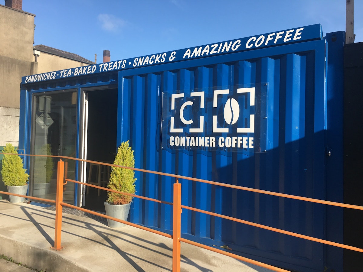 Container Coffee is inside this shipping container
