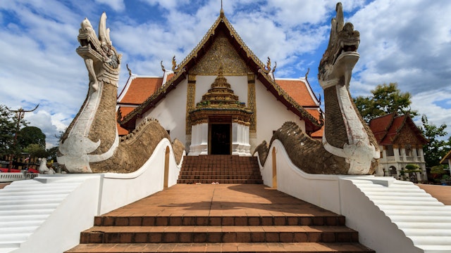 Wat Phumin, Muang District, Nan Province, Thailand. Temple is a public place.Created over 100 years old.; Shutterstock ID 676085470; Your name (First / Last): Ryan Evans; GL account no.: 56530; Netsuite department name: Online Editorial; Full Product or Project name including edition: Destinations - Thailand POI