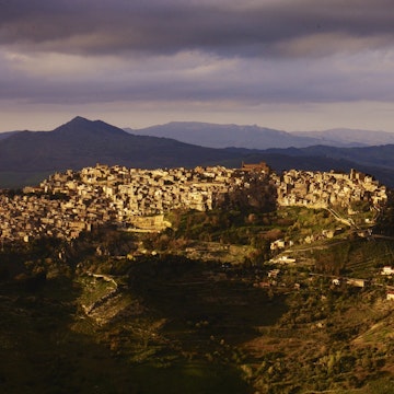 Overview of  town of Enna in central Sicily.