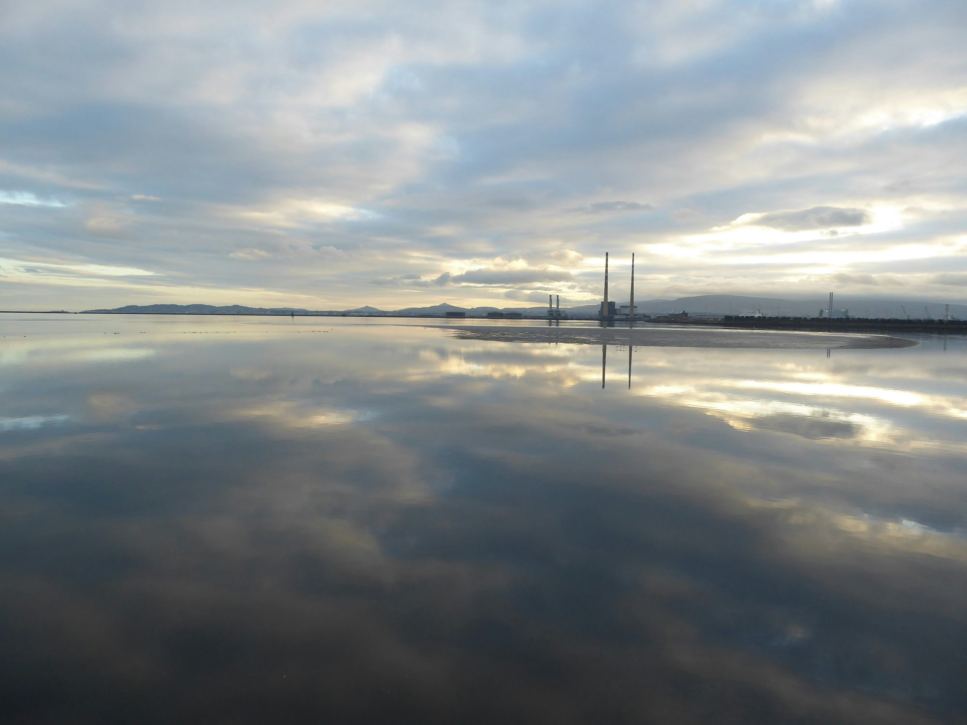 Poolbeg Chimneys visible from Dollymount Strand