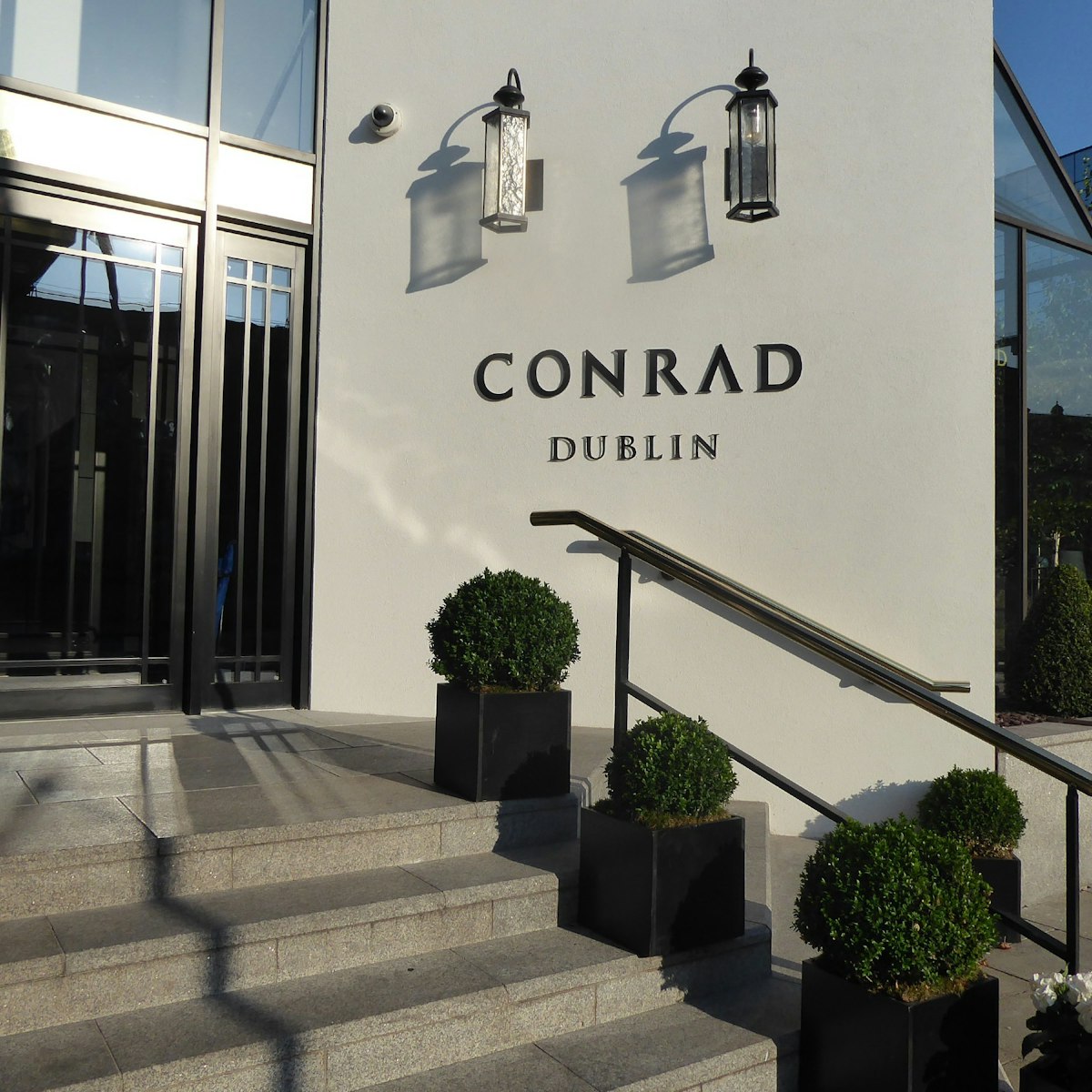 Conrad Dublin hotel entrance.