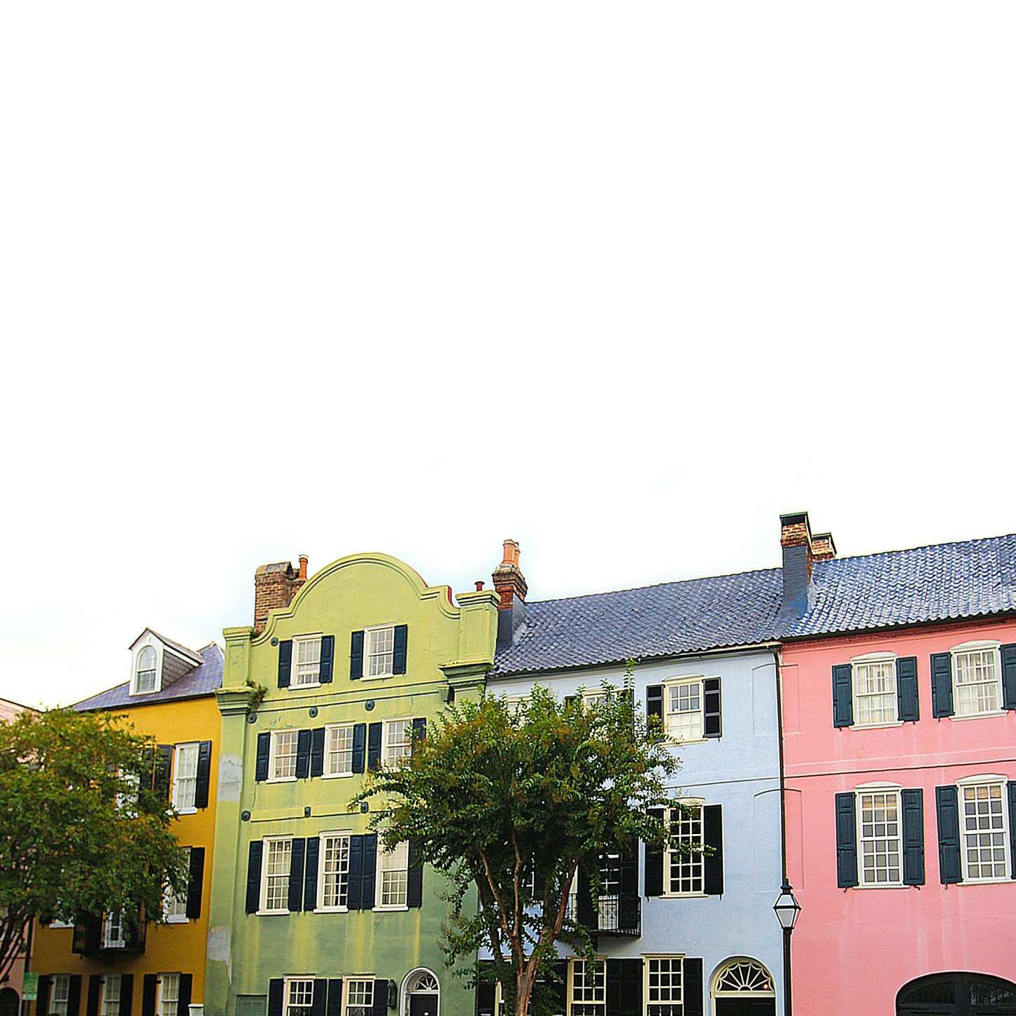 rainbow row in Charleston