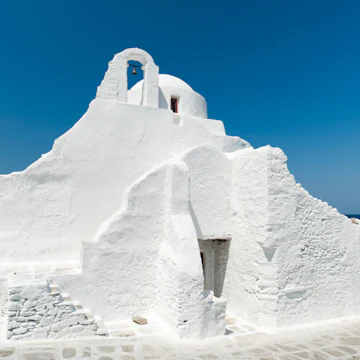 Greece, Cyclades Islands, Mykonos, Mykonos Town, Paraportiani Church, White church