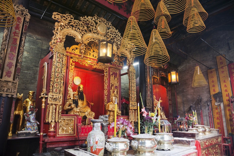 Incense sticks and coils, Sam Kai Vui Kun Temple, Macau, China, Asia