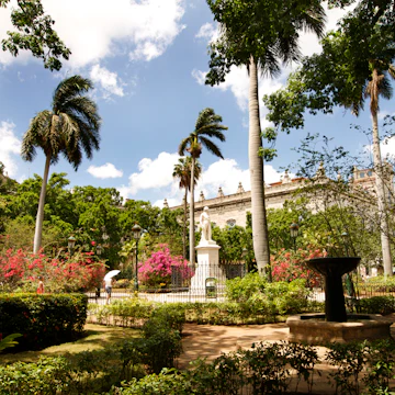 Statue of Cesepedes in the centre of the Plaza de Armas Old Havana Cuba