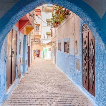 MOULAY IDRISS, MOROCCO - SEP 10, 2015: Architecture of Moulay Idriss, the holy town in Morocco, named after Moulay Idriss I arrived in 789 bringing the religion of Islam; Shutterstock ID 421128298; Your name (First / Last): Lauren Keith; GL account no.: 65050; Netsuite department name: Online Editorial; Full Product or Project name including edition: Destination page image update