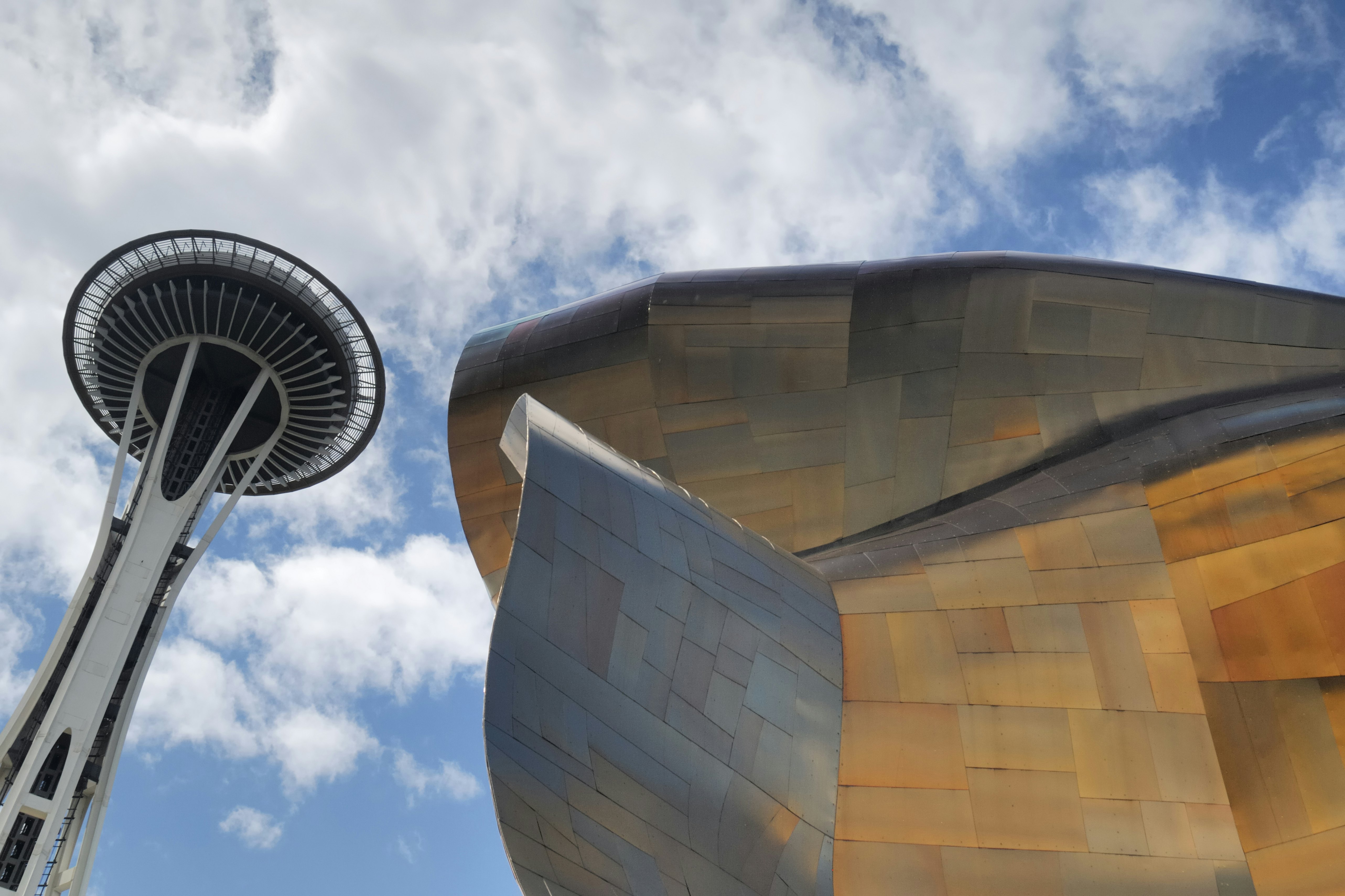 The Space Needle and the Experience Music Project, Seattle, Washington.