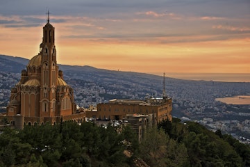 View of Beirut and it has been taken from Harissa at sunset.