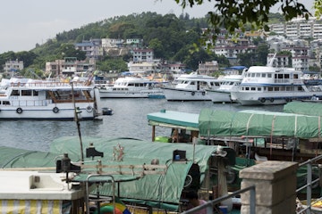 Boats in Sai Kung's harbour.
