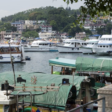 Boats in Sai Kung's harbour.