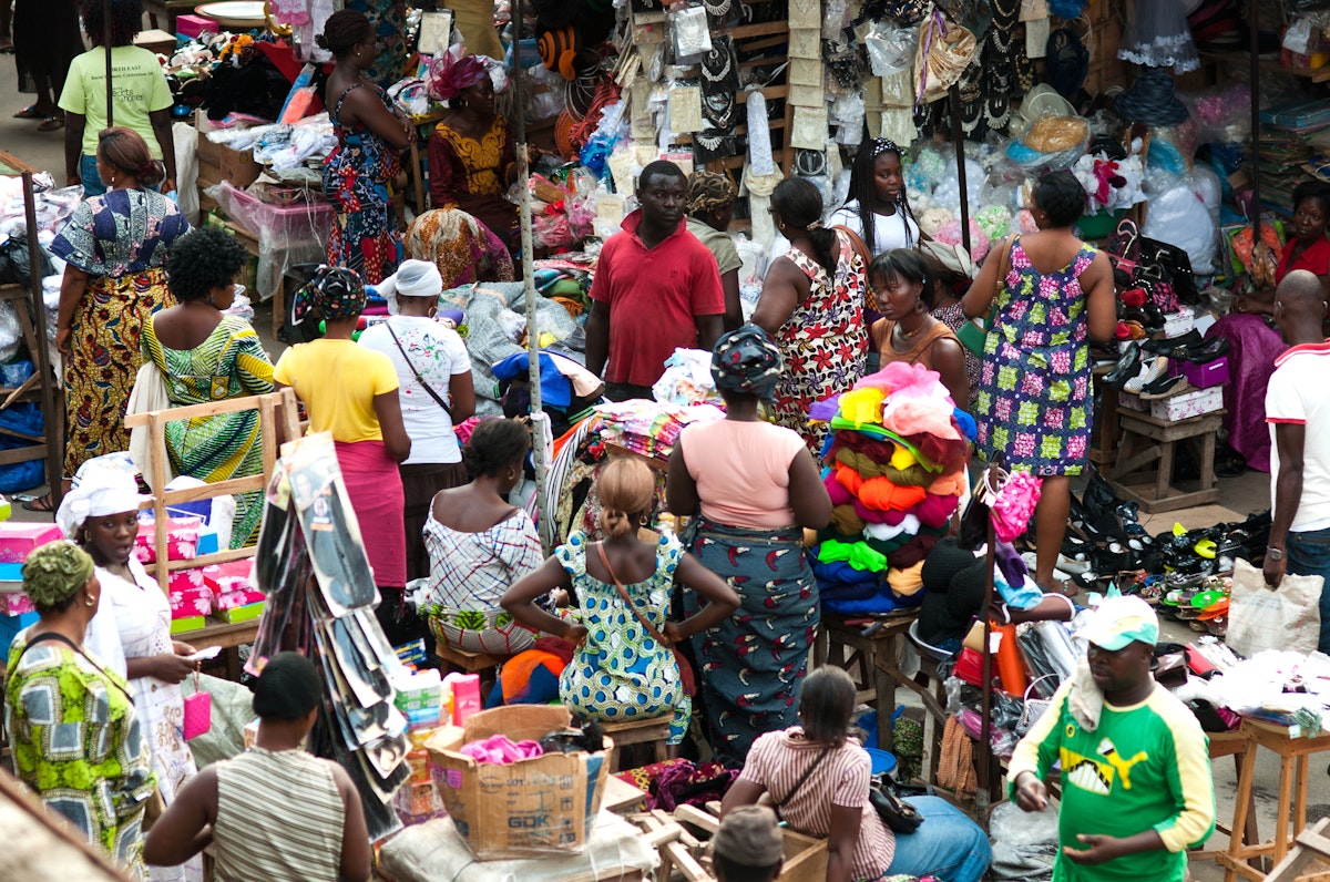Market stall, central market, Lome, Togo