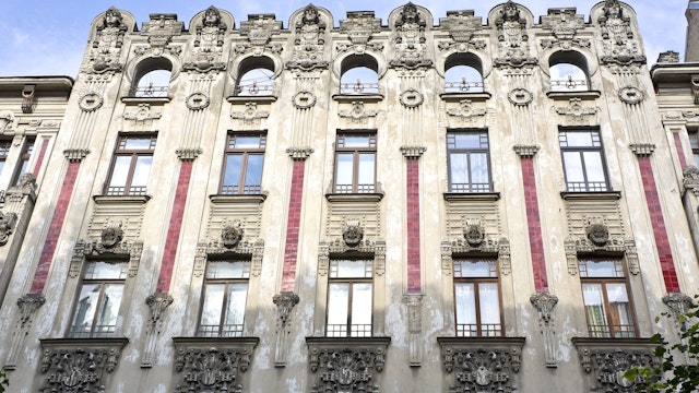 Mikhail Eisenstein's art nouveau building at 2a Alberta Iela in Riga