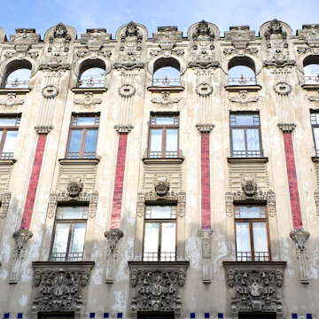 Mikhail Eisenstein's art nouveau building at 2a Alberta Iela in Riga