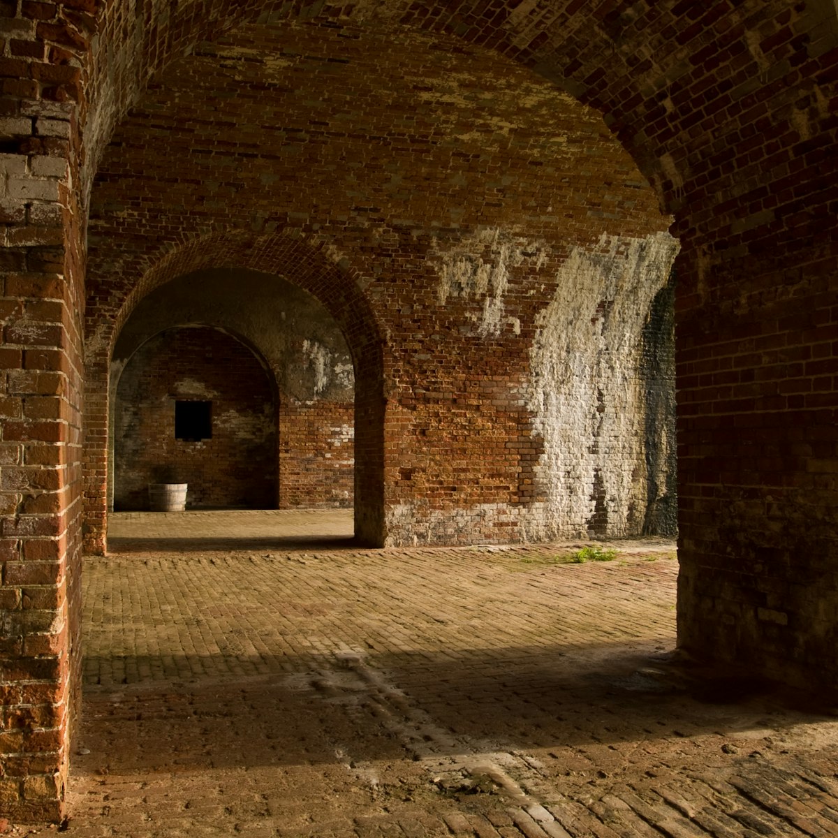Brick Hallway of Fort Morgan.