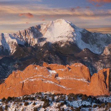 Pikes Peak and Garden of Gods in winter