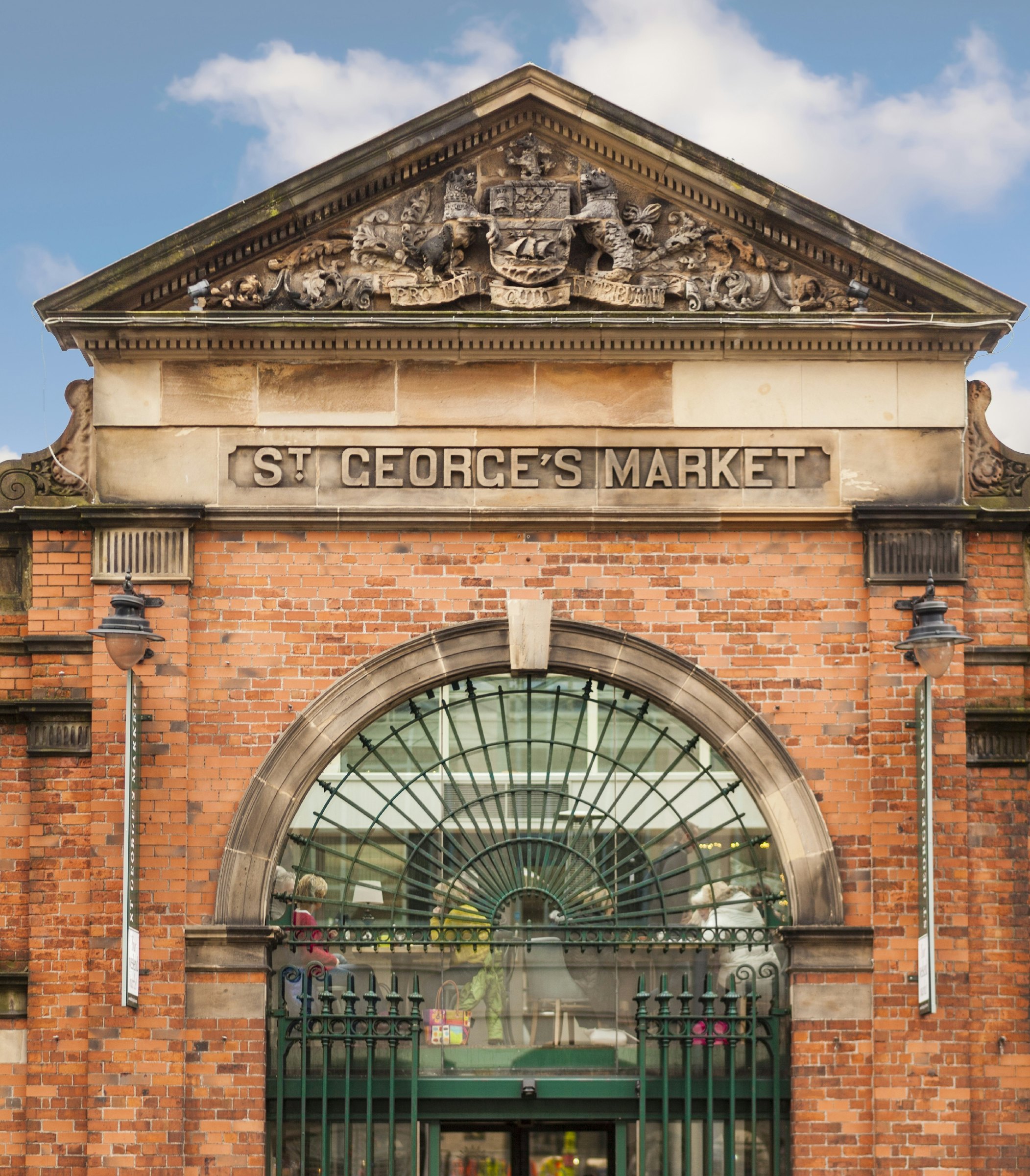 Belfast, Antrim, Northern Ireland - February 19, 2016: St George's Market, award-winning indoor Victorian market in Belfast open Friday to Sunday.