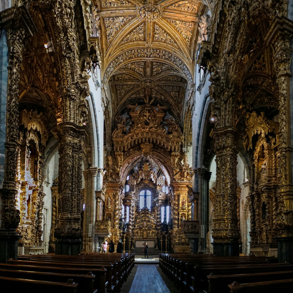 500px Photo ID: 145452931 - You've seen the crypt bones, now see the gilded woodwork of the Church of São Francisco, a UNESCO World Heritage Site, Porto, Portugal. The riches used came in considerable measure from a gold rush in 18th century Brazil (applying some 600kg of the gliding metal, as measures go). Sorry, but more baroque detail than pixels available!.This  was a technically tricky shot for me, for the light conditions, the detail (which makes processing contrasts and clarity a bit of a wild game) and the golden hues (which prove quite difficult to fine tune - they may come considerably different depending on your own display setup i guess) all require some careful touching to keep an overall balance, Overmore, the pic is composed by a number of expositions, taken by stealth (no tripod, no flash used), which made it all a more laborious... and adventurous :D