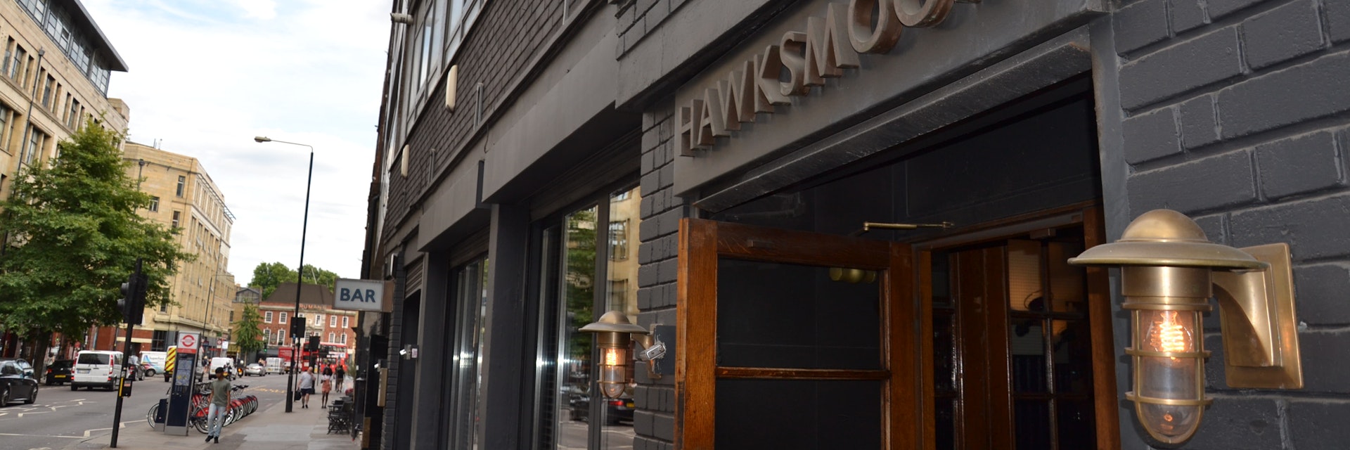 The discreet entrance to Hawksmoor, famed for its high quality steaks