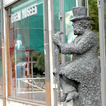 Oslo, Norway - July 22, 2014: Henrik Ibsen statue. The statue stand in front of the museum of Henrik Ibsen.; Shutterstock ID 603752813; Your name (First / Last): Gemma Graham; GL account no.: 65050; Netsuite department name: Online Editorial; Full Product or Project name including edition: BiT Destination Page Images