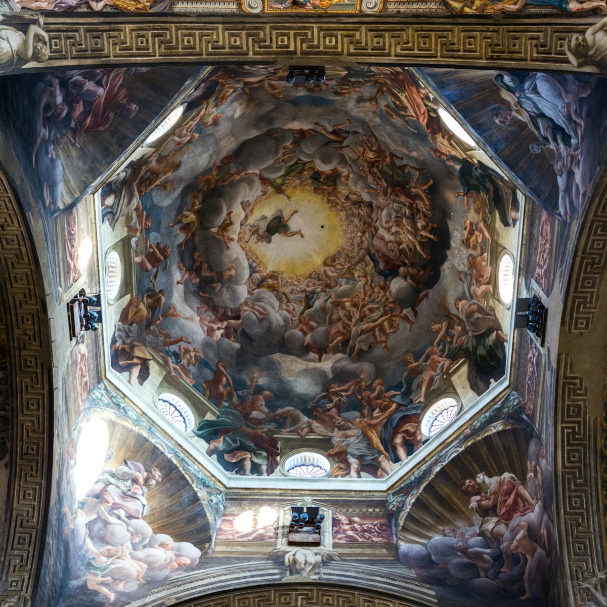 Parma, the Basilica Cathedra inside, view of the dome with the fresco of the Assumption of the Virgin executed by Correggio