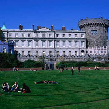 Celtic Gardens outside Chester Beatty Library adjoining Dublin Castle.